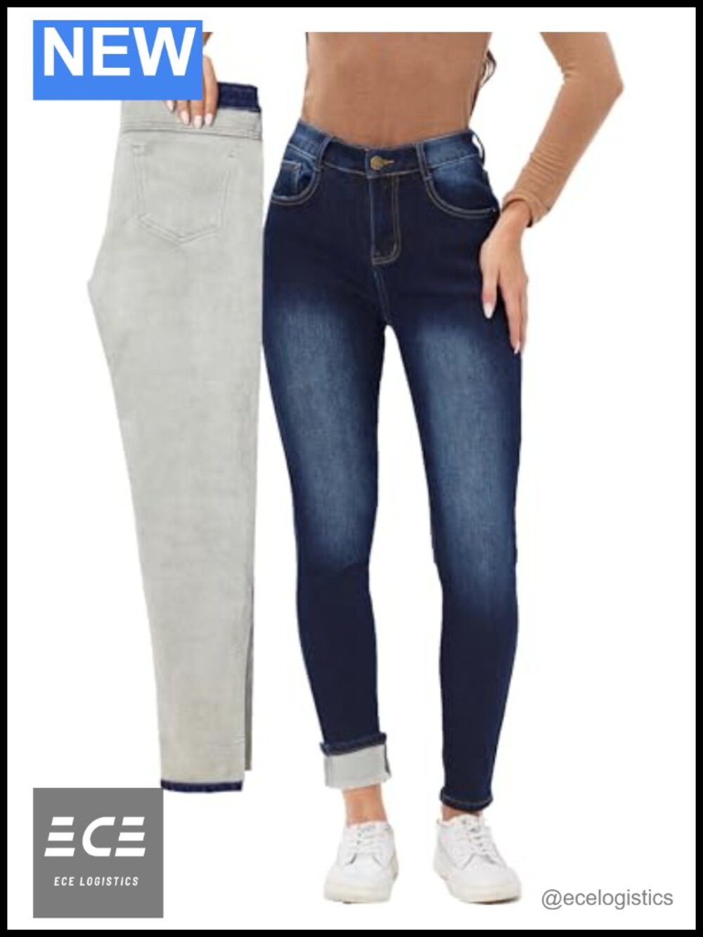 Fleece Lined Thermal Jeans High Rise Skinny Stretch Warm Winter Jeggings
